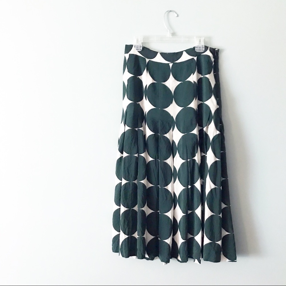 Adriana Degreas Cacao Polka-Dot Pleated Midi Skirt